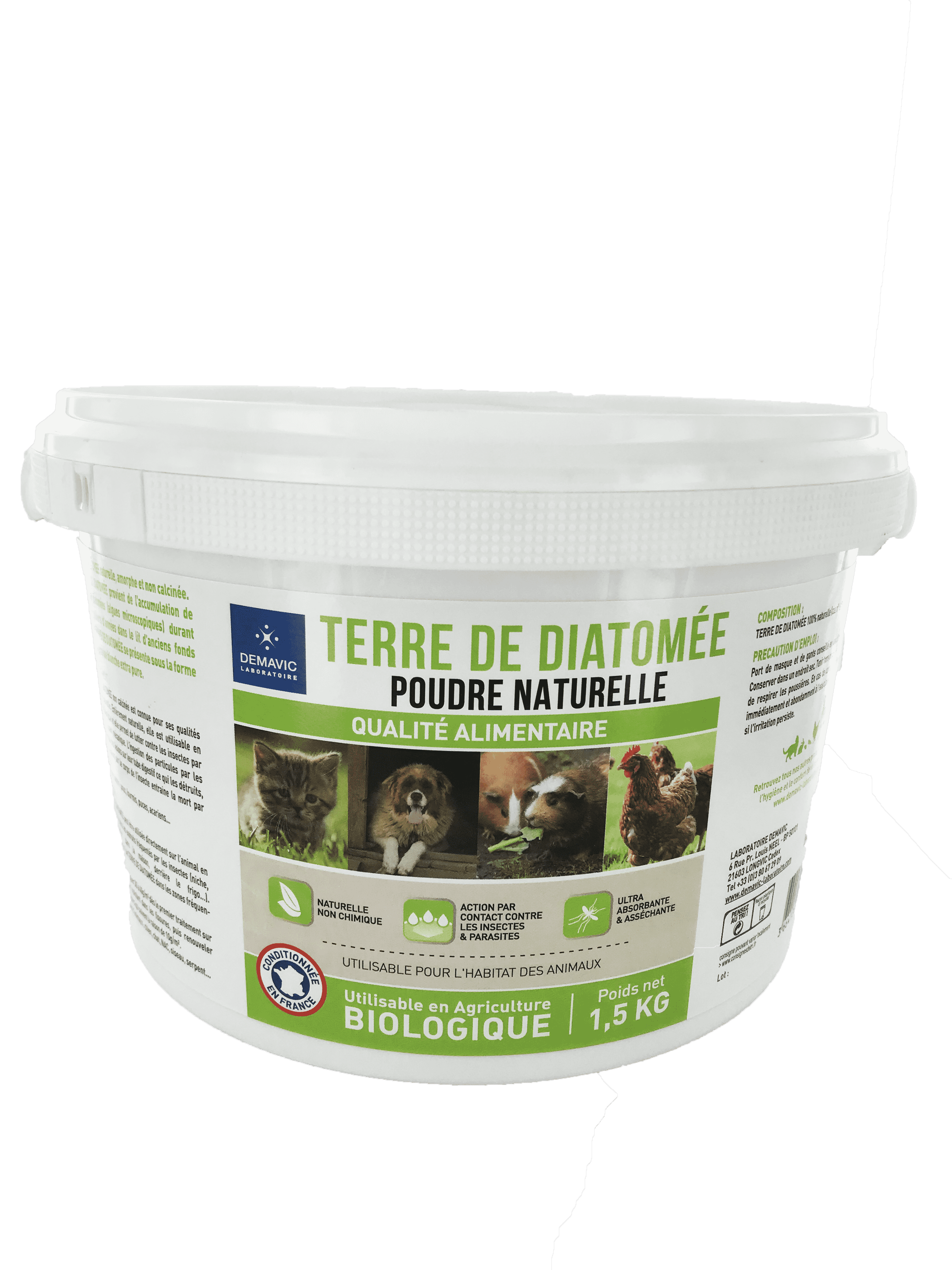 Sanitomée -Terre de diatomée - poudre seau 1,5kg
