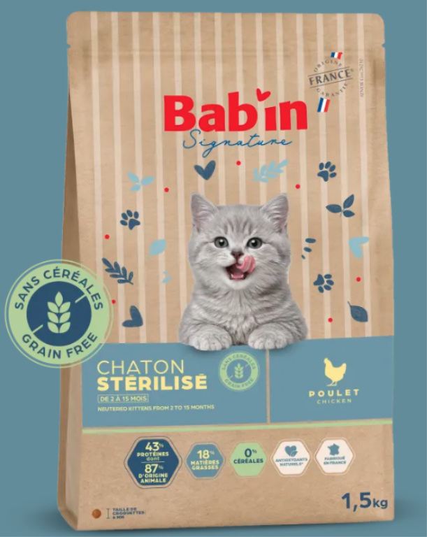 BAB'IN SIGNATURE CHATON SANS CEREALES 1.5 KG