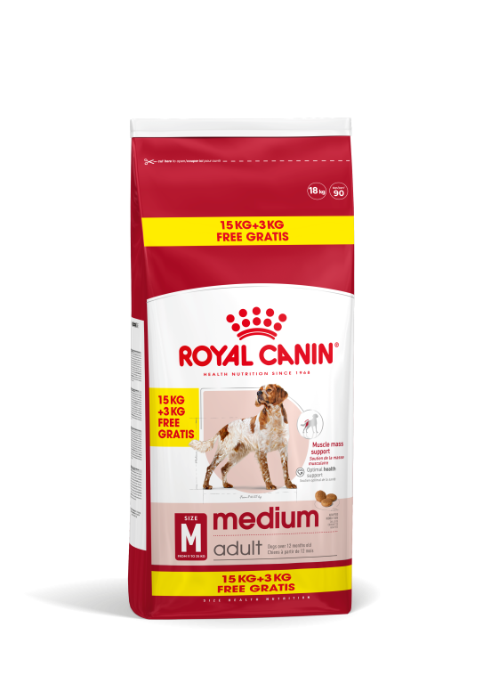 ROYAL CANIN CHIEN MEDIUM ADULTE - 15+3 KG OFFERTS