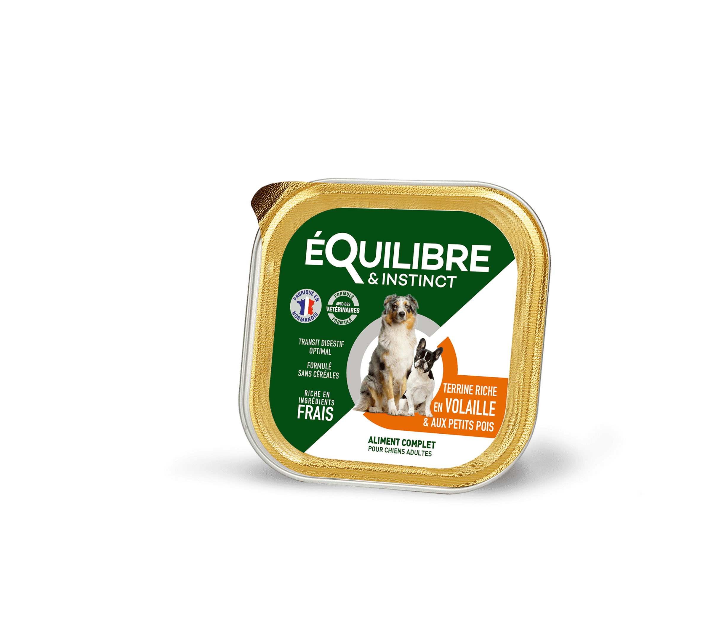 Pâtées riches en volaille & aux petits pois pour CHIEN ADULTE