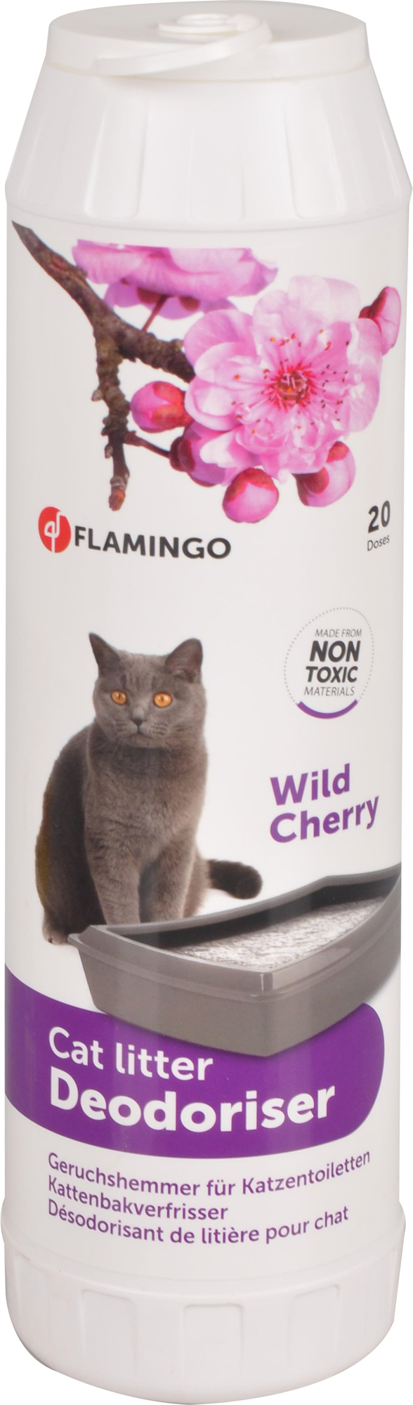 Désodorisant de litière pour chat avec parfum de leur de cerisier sauvage Blanc