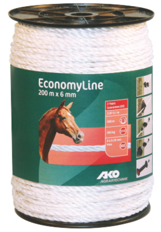 Cordelette EconomyLine blanc, 200m, 6mm