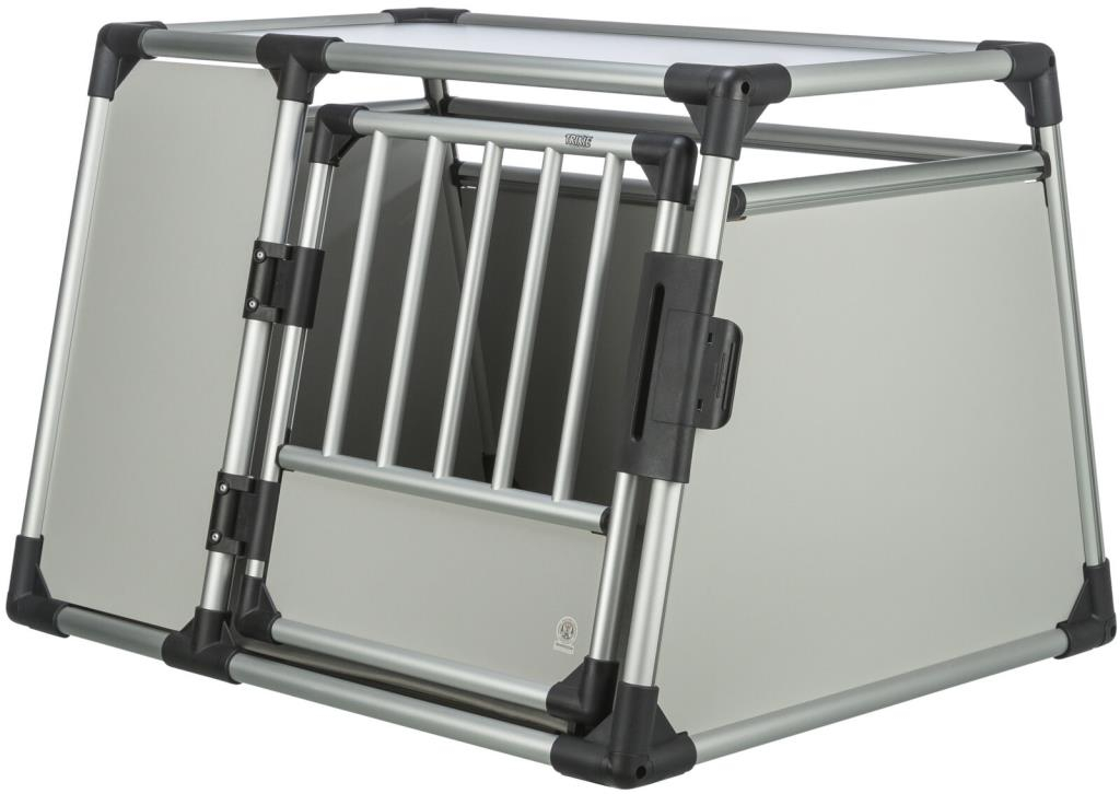 Box de transport, en aluminium, L: 90 × 64 × 78 cm, gris clair/argent
