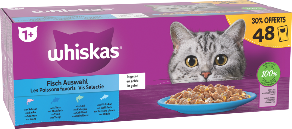 WHISKAS PACK POCHONS LES POISSONS FAVORIS EN GELEE
