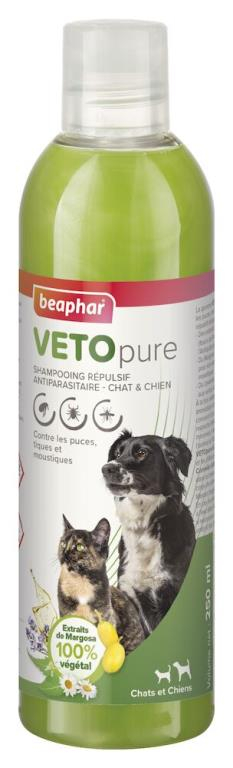 VETOPURE, shampooing répulsif antiparasitaire pour chien et chat