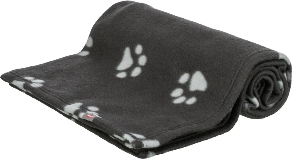 Couverture Barney, en polaire, 150 × 100 cm, noir/beige