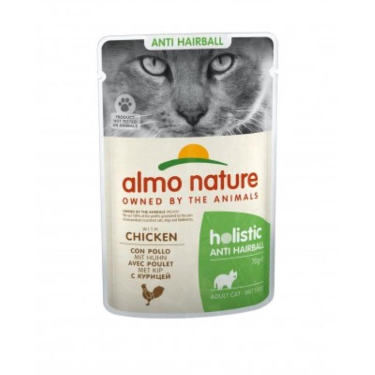Pâtée en pochon Holistic Anti Hairball Poulet Almo Nature 70 g