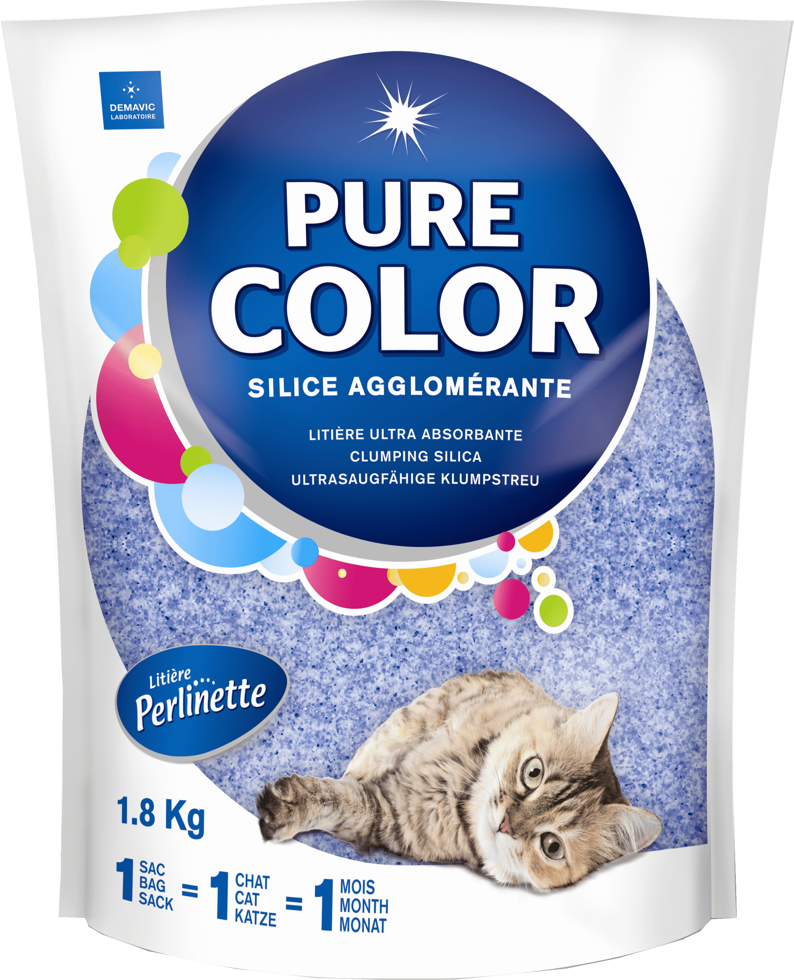 Litière-Pure color 1.8kg BLEUE 