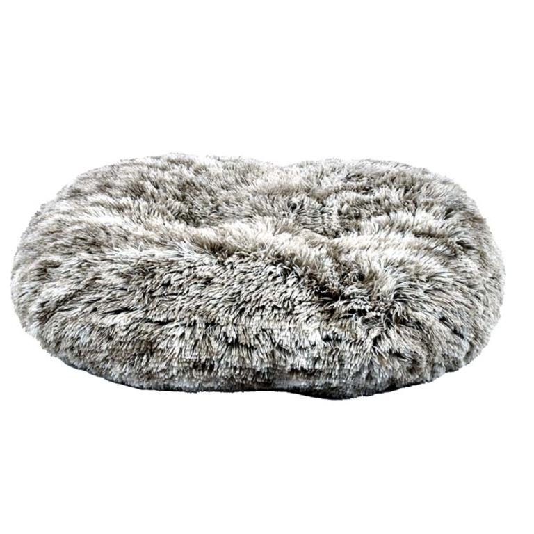 COUSSIN OVAL POILU BICOLOR NOIR 103x72cm