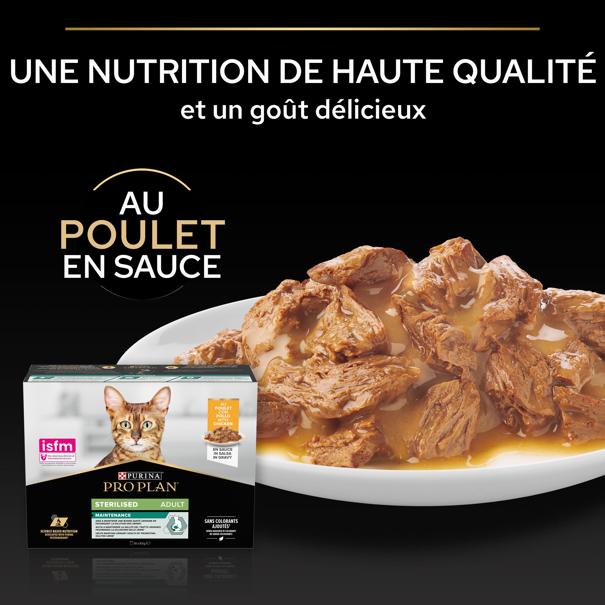 PRO PLAN Adult STERILISED MAINTENANCE Poulet Sauce 10x85g