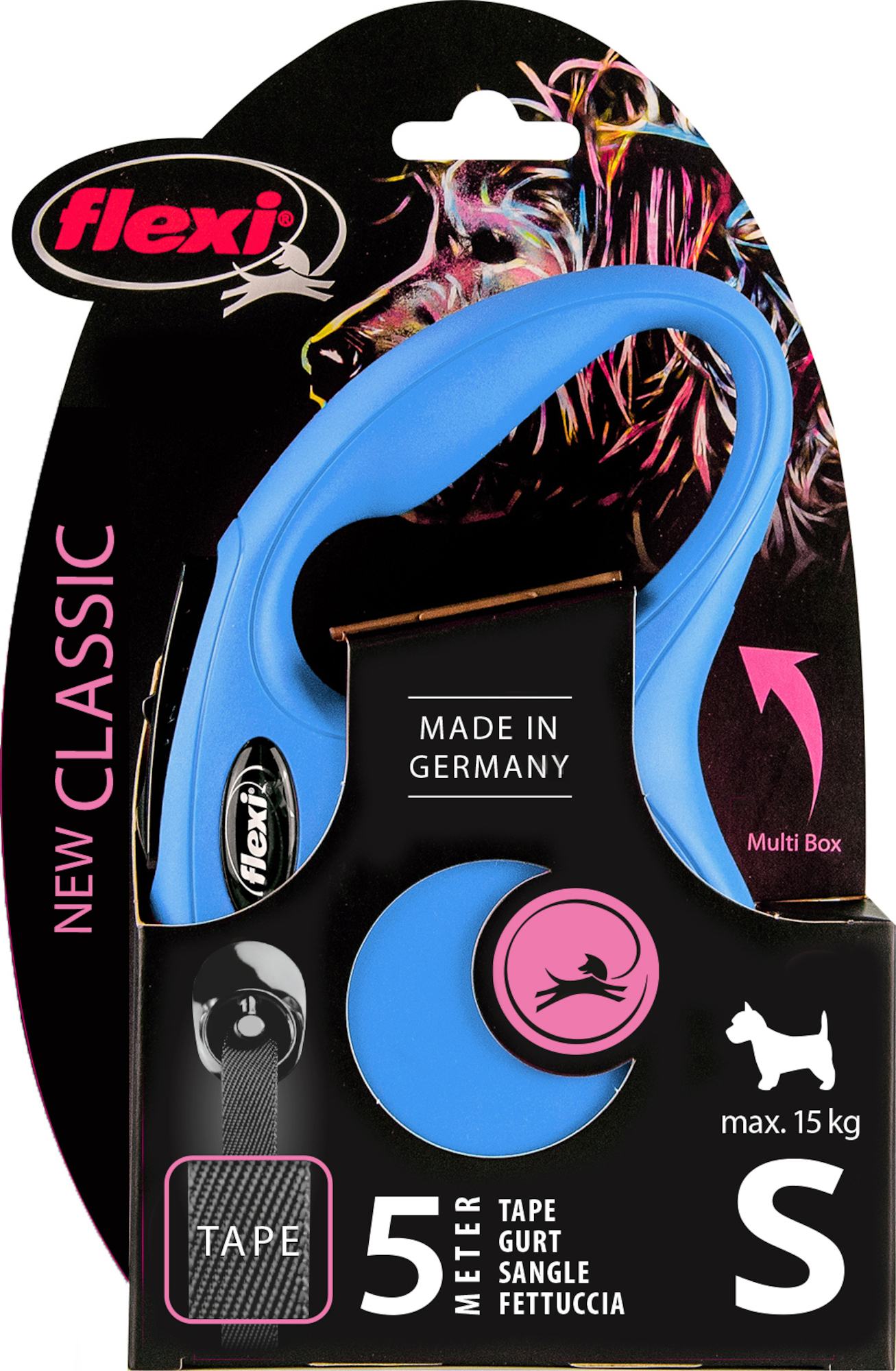 Flexi Laisse à enrouleur New Classic Tape Bleu