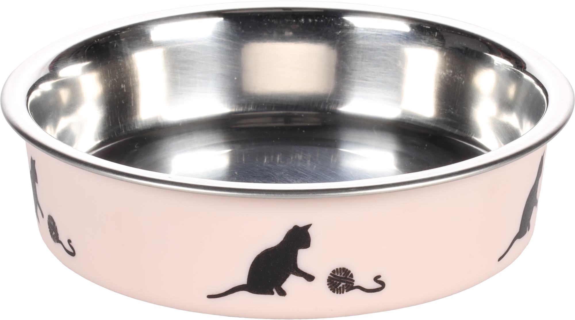 Gamelle pour la nourriture et l'eau Kena Rond Rose et Argent 11CM-180ML
