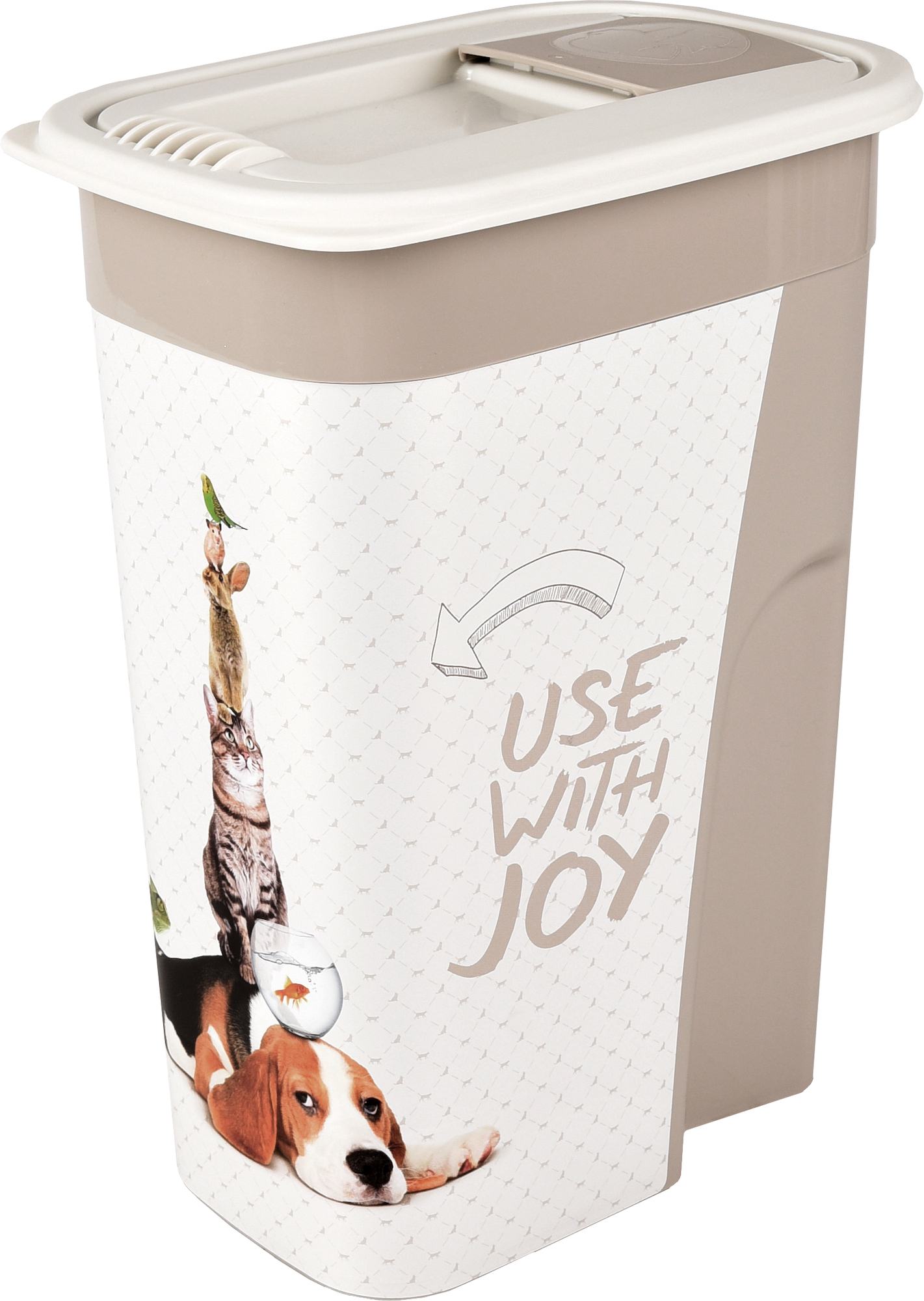 Conteneur à aliments June Rectangle Taupe et Blanc 4,1 Litres