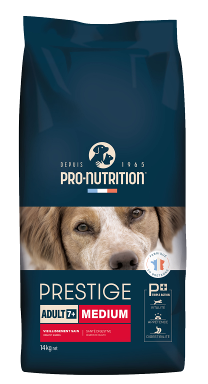 PRESTIGE CROQUETTES CHIEN ADULT 7+ MEDIUM 14KG
