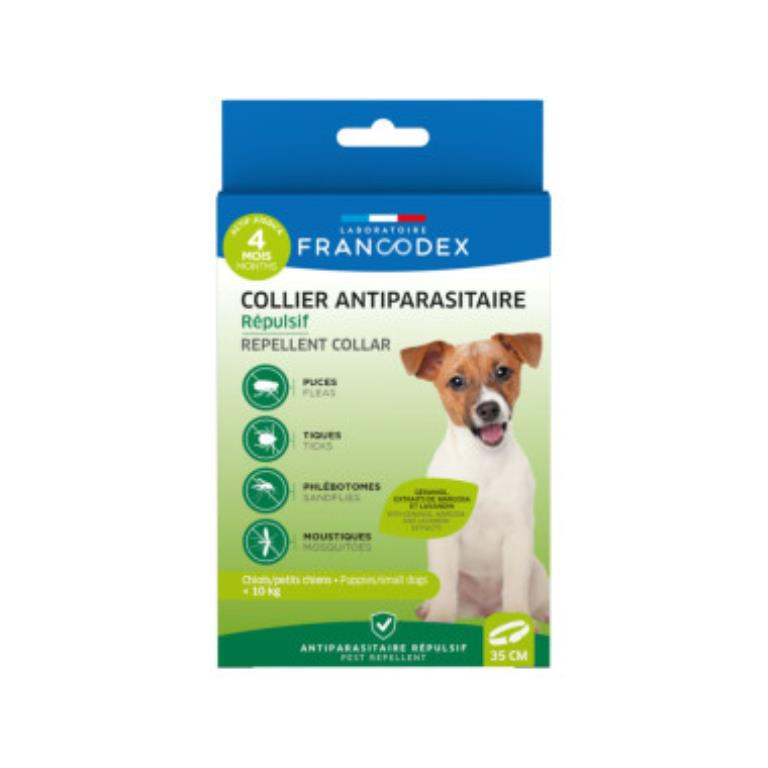 COLLIER ANTIPARASITAIRE REPULSIF CHIOT ET PETIT CHIEN - de 10 kg