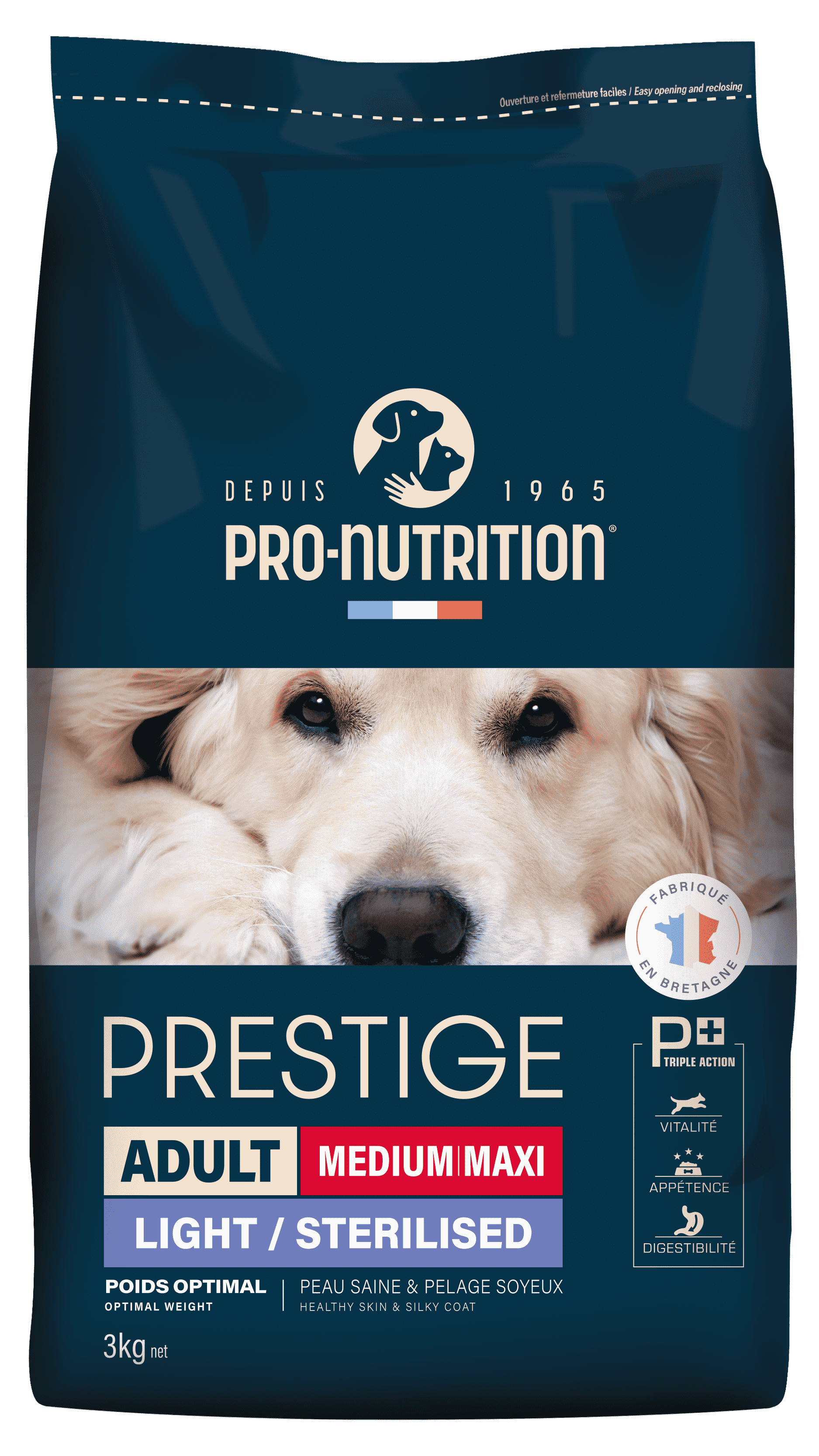 PRESTIGE CHIEN ADULT MEDIUM MAXI LIGHT STERILISED 3KG