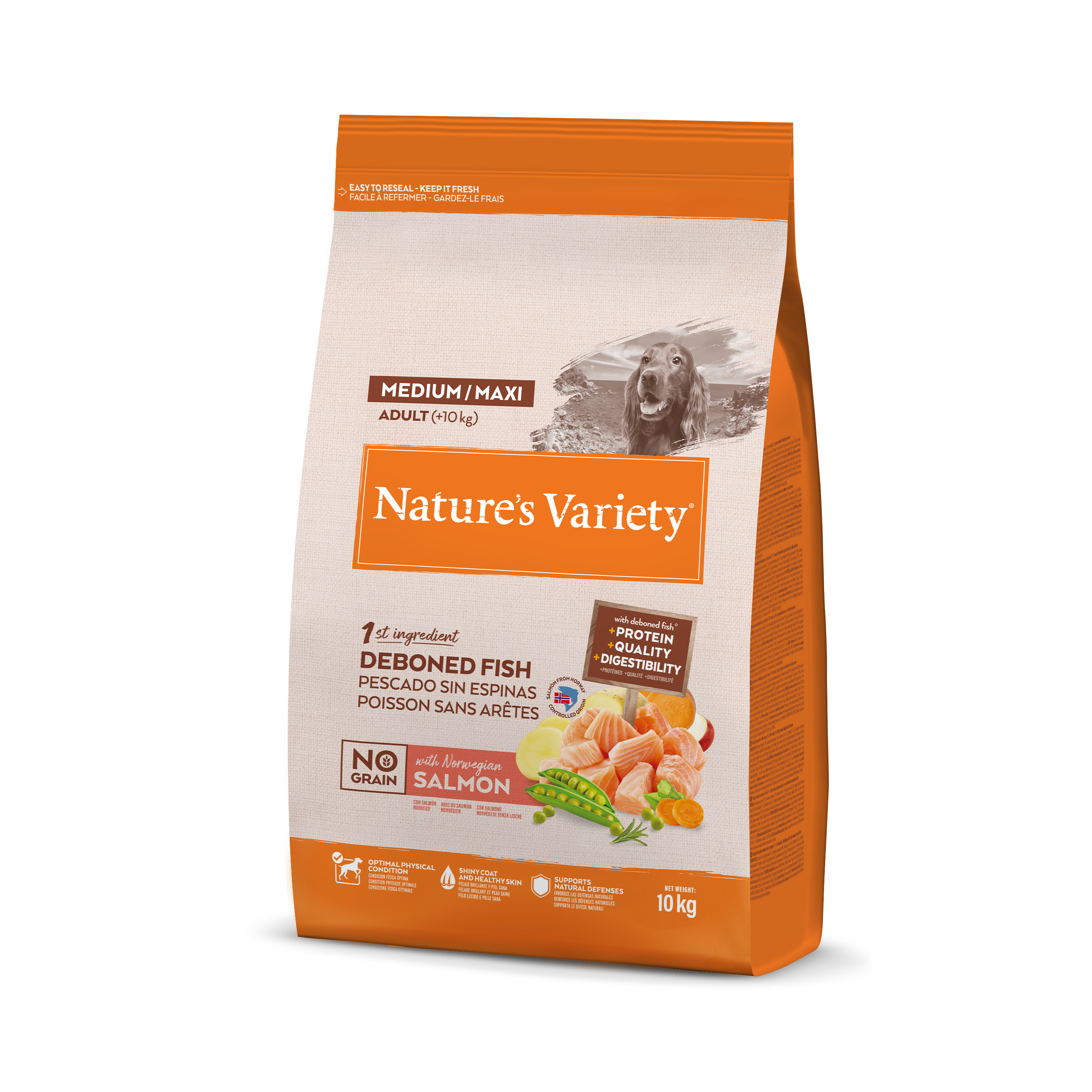NATURE'S VARIETY chien Original No Grain med adult saumon 10kg