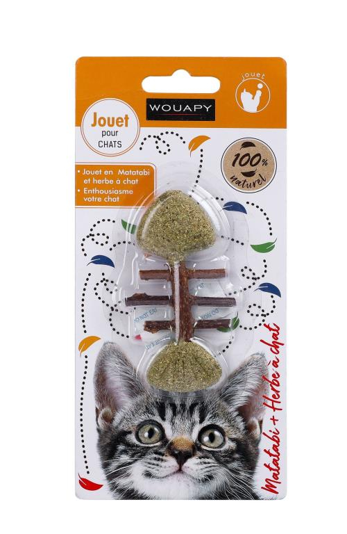 Wouapy - Jouet Arête de Poisson pour Chat - M