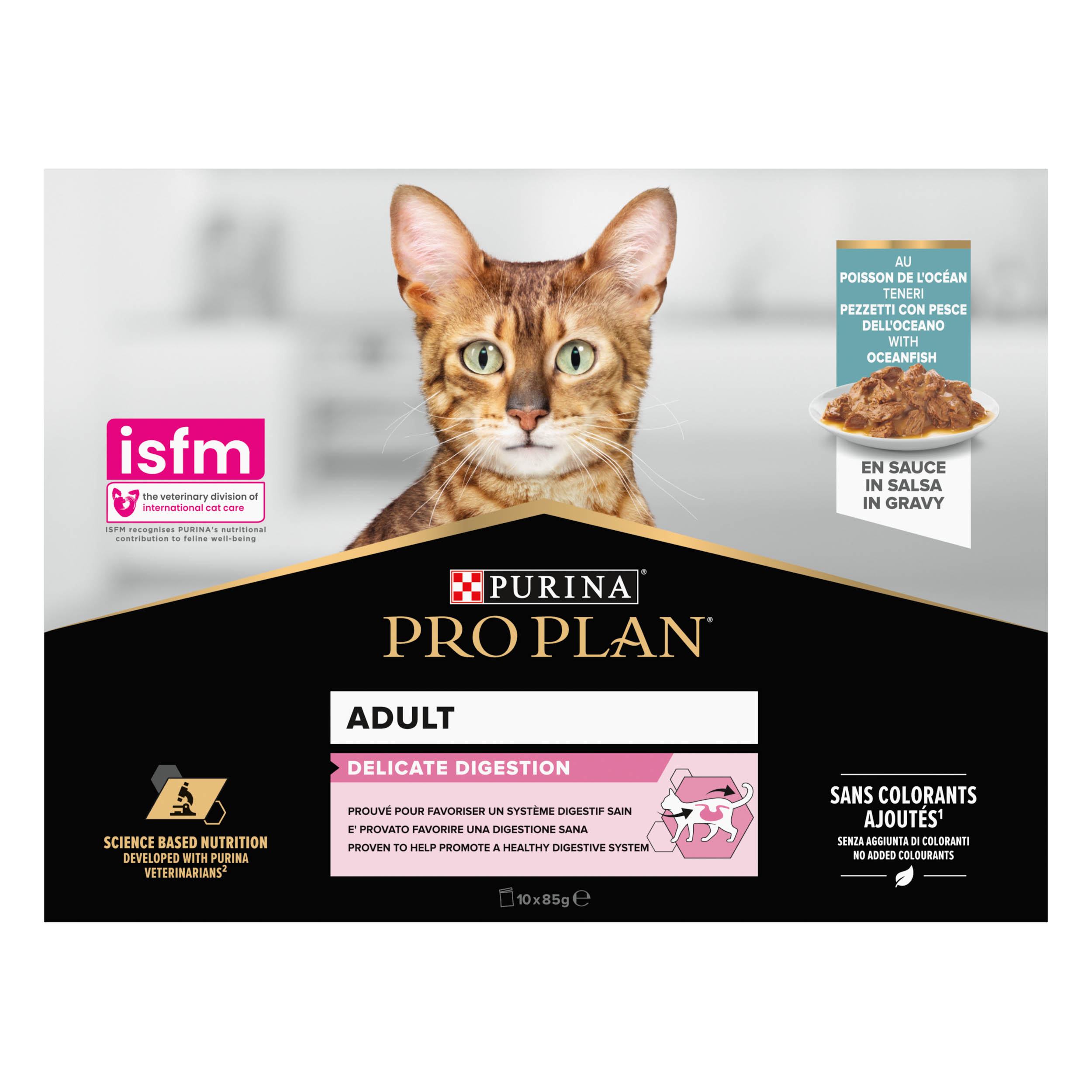 PRO PLAN Adult Delicate Digestion Poisson Océan Sauce 10x85g