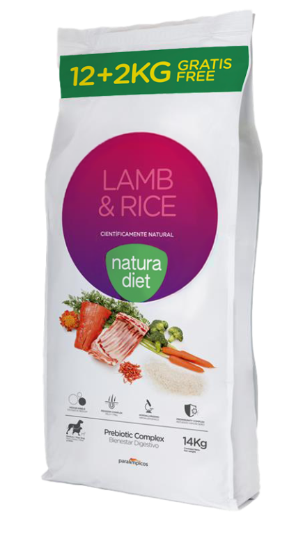 NATURA DIET LAMB & RICE POUR CHIEN ADULTE TOUTES RACES - 12 + 2 KG