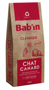 BAB'IN CLASSIQUE CHAT ADULTE CANARD 14KG